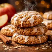 Iced Oatmeal Applesauce Cookies