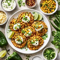 Idaho Potato Pancakes Roasted Corn Poblano Peppers