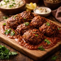 Indian Beef Rissoles with Rogan Josh Gravy