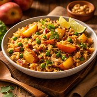 Indian Fried Rice with Peaches