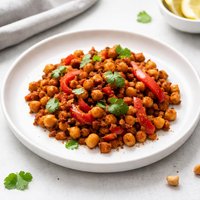 Indian Spiced Chickpeas and Red Peppers