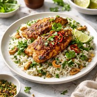 Indian Spiced Fish with Coriander Rice