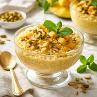 Indian Spiced Mango Couscous Pudding