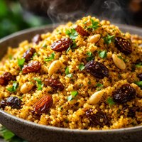 Indian Spiced Quinoa with Raisins and Pine Nuts