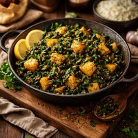 Indian Spiced Spinach with Potatoes