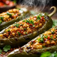 Indian Stuffed Anaheim Chile Peppers