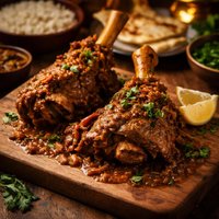 Indian Style Curried Lamb Shanks
