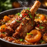 Indian Style Lamb Shanks with Dried Apricots