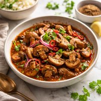 Indian Style Mushrooms in a Tomato Sauce