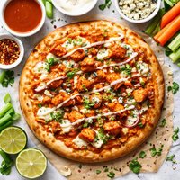 Individual Buffalo Style Chicken Pizza