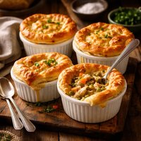 Individual Chicken Pot Pies with Puff Pastry