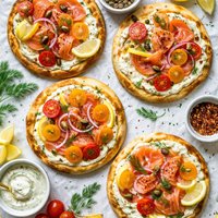 Individual Dilled Salmon Pizzas