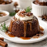 Individual Gingerbread Pudding Cake Light