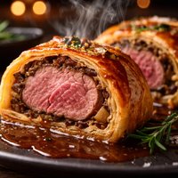 Individual Lamb Wellington Parcels with a Madeira Sauce