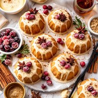 Individual Rum Eggnog Cakes