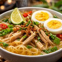 Indonesian Chicken Noodle Soup Soto Ayam