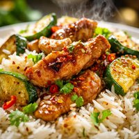 Indonesian Coconut Rice with Chicken and Zucchini
