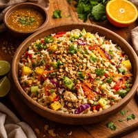Indonesian Rice Salad with Orange Sesame Cilantro Dressing