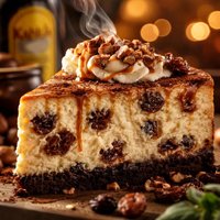 Indulgent Raisin and Kahlua Cheesecake