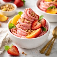 Instant Strawberry Peach Frozen Yogurt