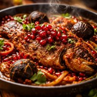 Iraqi Fish with Pomegranate and Loomi Samak Tibsi