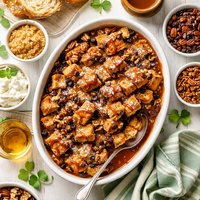 Irish Bread Pudding with Caramel Whiskey Sauce