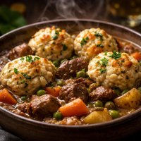 Irish Lamb Stew with Goat Cheese Dumplings