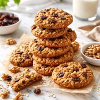 Irish Oatmeal Cookies with Raisins and Walnuts