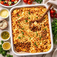 Island Pasticio Greek Noodle Casserole with Ground Meat