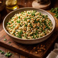 Israeli Couscous with Pine Nuts and Fresh Parsley