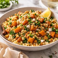 Israeli Couscous with Sweet Potato
