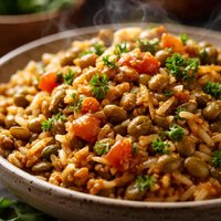 Israeli Rice and Lentil Stew with Cumin and Garlic