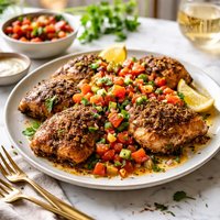 Israeli Spice Chicken with Tomato Relish