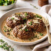 Italian Beef Patties with Balsamic Cream Sauce