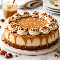 Italian Butterscotch Cheesecake with a Buttery Pecan Crust