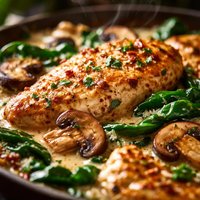 Italian Chicken with Mushrooms and Spinach
