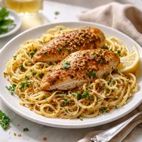 Italian Chicken with New Orleans Spaghetti Bordelaise