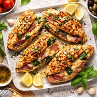 Italian Ham and Cheese Stuffed Chicken Breasts