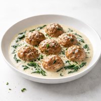 Italian Meatballs in Spinach Cream Sauce