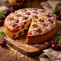 Italian Old Fashioned Cherries Cake or Dolce Di Ciliegie
