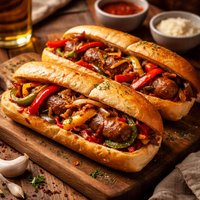 Italian Sausage and Pepper Heroes