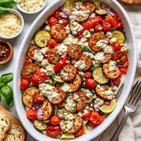 Italian Sausage and Vegetables with Gorgonzola Cream Sauce