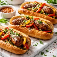 Italian Sausage Pepper Sandwiches