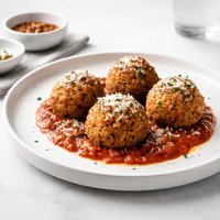 Italian Sausage Rice Balls with Marinara Sauce Ragu