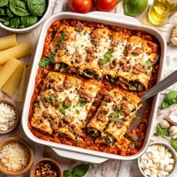 Italian Sausage Spinach Cannelloni
