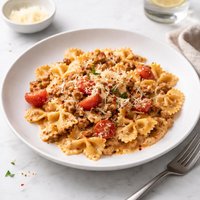 Italian Sausage Tomato and Cream with Bow Ties