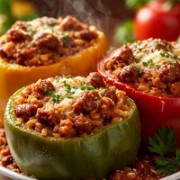 Italian Stuffed Beef Sausage Bell Peppers