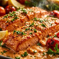 Italian Style Salmon Fillets with Vodka Sauce