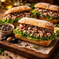 Italian Tuna Salad Sandwiches W Black Olive Dressing