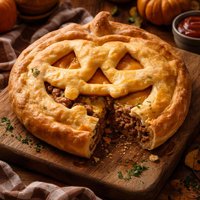Jack O Lantern Cheeseburger Pie